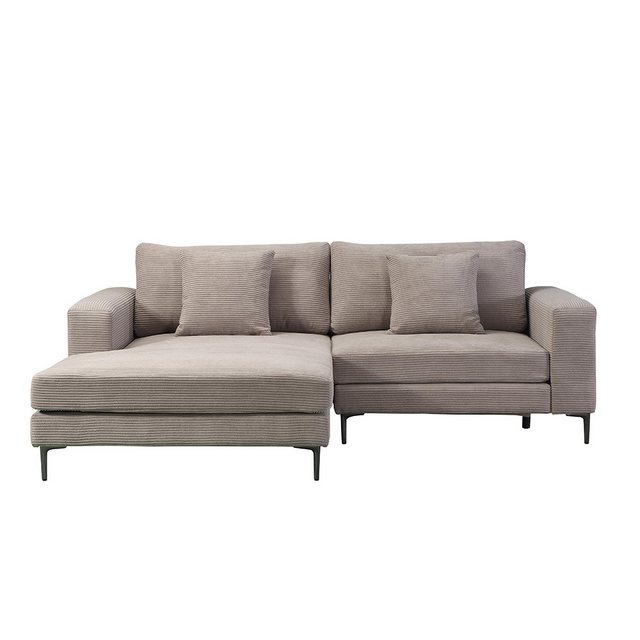 HOME DELUXE Sofa Sofa BELLANO Cord – 238 x 188 x 94 cm, Links, inkl. Zierkissen Cordsofa, L – Form Sofa, Ecksofa, Cordstoff