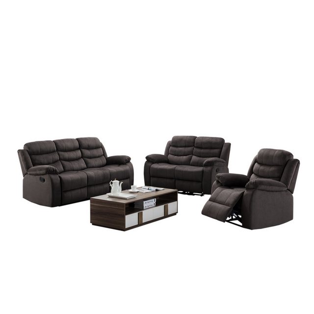 HTI-Living Polstergarnitur Sofagarnitur Kirwall, (Set, 3-tlg., 1x Sofa, 1x Zweisitzer, 1x Sessel), Couch Zweisitzer Sessel mit Fußstütze