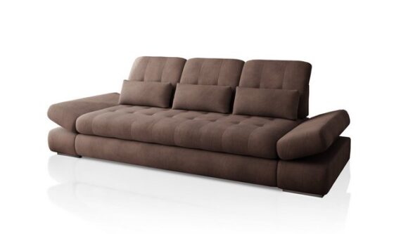 Hygger Möbelhaus Big-Sofa Bronx XXL Couch Inkl. Sitztiefenverstellung, Arm, Kopfteilverstellung, Wahlweise mit Bettfunktion, Schlaffläche 165 cm, Nierenkissen - 3 St, Der Rahmen ist verstärkt, Hergestellt in Europa