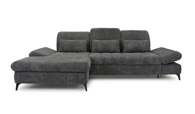 Hygger Möbelhaus Ecksofa Nola L-Form.(300x170cm) mit Schlaffunktion, inkl. Nierenkissen 3 St.