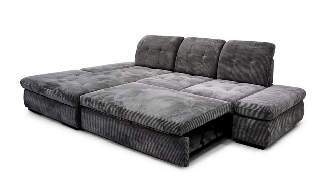 Hygger Möbelhaus Ecksofa Oregon L-Form, mit Bettfunktion, Incl. Sitztiefenverstellung, Made in Europe