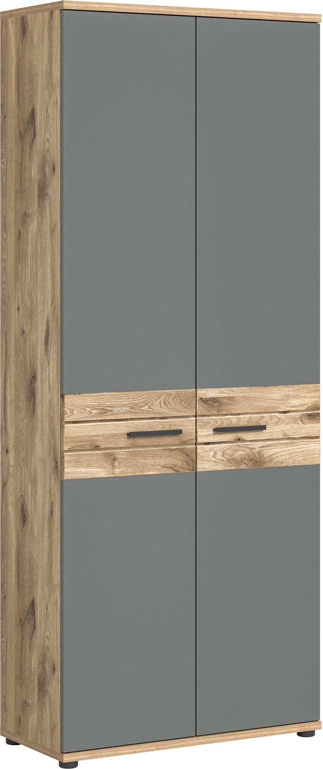 INOSIGN Aktenschrank „Riga, Breite 80cm, in Nox Oak Nachbildung und Basalt grau“, Büroschrank, Büroeinrichtung, Arbeitszimmer, Stauraumschrank