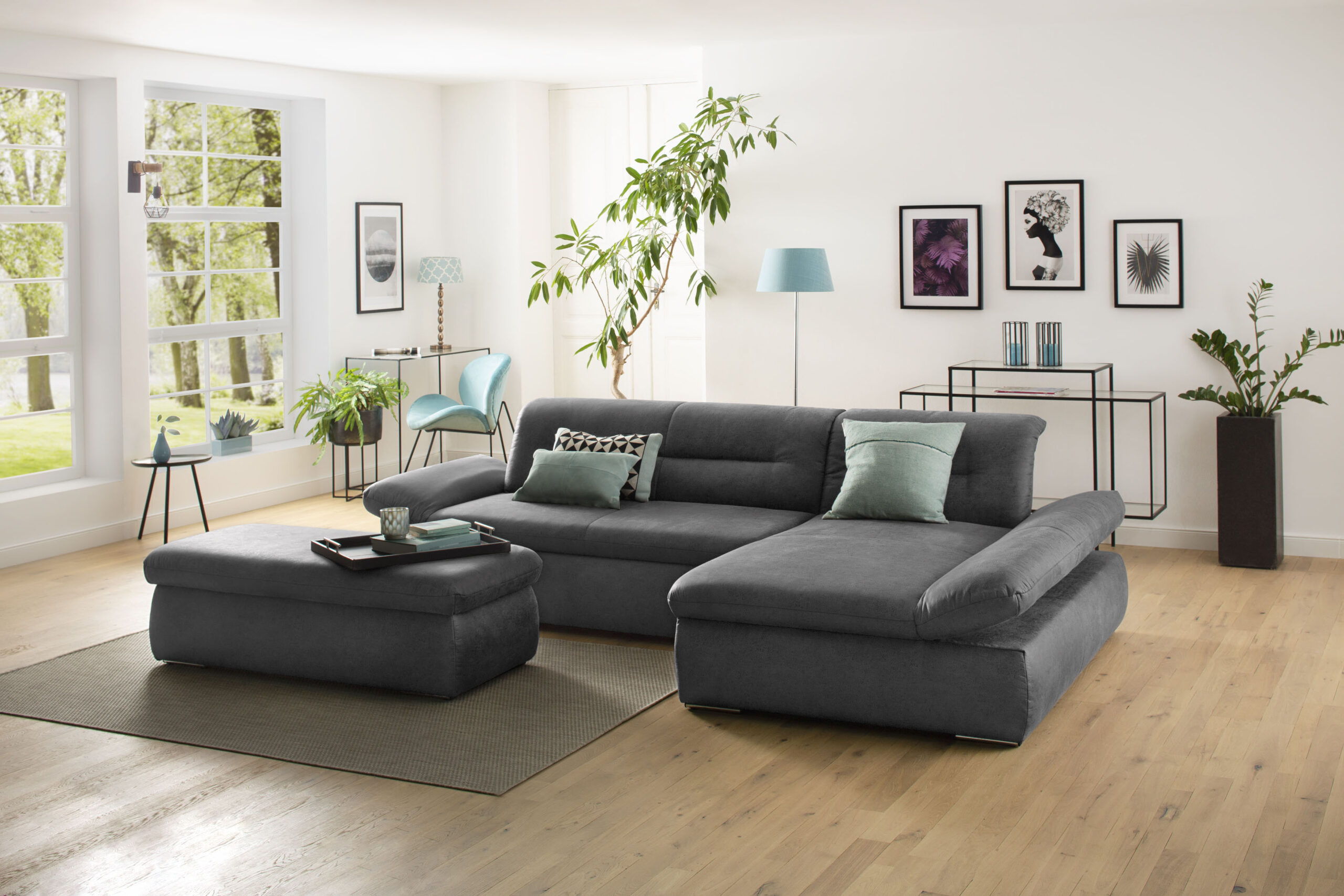 INOSIGN Ecksofa "Avesa L-Form", Wahlweise mit Armteilvertsellung und Bettfunktion, B/T/H: 300/172/80cm