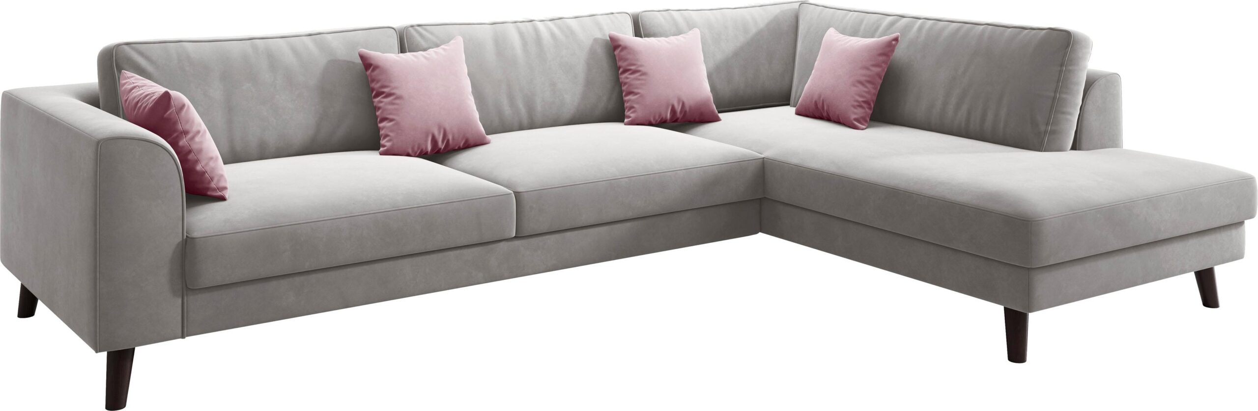 INOSIGN Ecksofa „Laurentia, L-Form“, mit 4 Zierkissen, Ottomane links oder rechts bestellbar