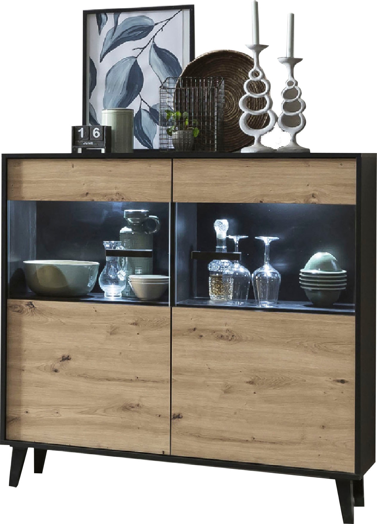 INOSIGN Highboard „ARTONA“, Vitrine, Breite 125 cm