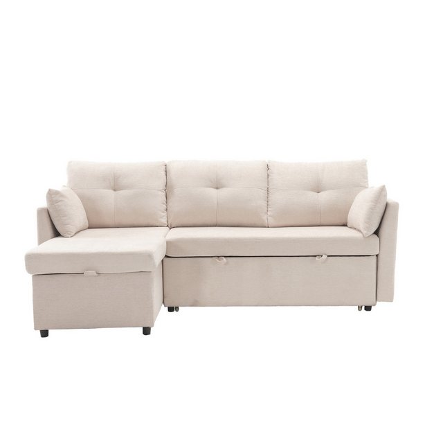 JOIVI Ecksofa Modulares L–Formiges Ecksofa, Couchsofa mit umkehrbarer Chaise, Liegesofa mit Stauraum Beige