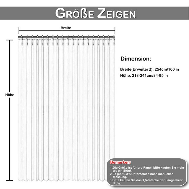 Jibenhome Lamellenvorhang Vertikal-Jalousie Türvorhang Ösen Faltbarer Wasserdicht Duschvorhang, Scheibengardine für Raumteiler, Hängende Vorhangwand, Indoor, Outdoor