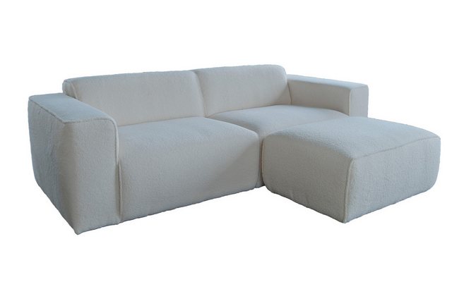 KAWOLA 3-Sitzer NELE, Sofa Couch Stoff, mit oder ohne Hocker, verschiedene Farben 234×96 cm