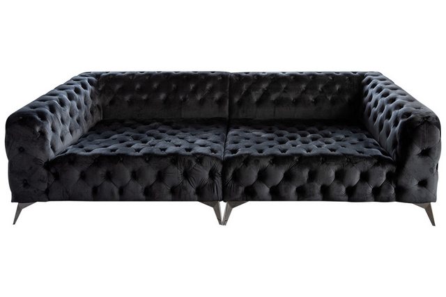 KAWOLA Big-Sofa NARLA, Couch Chesterfield Velvet, mit oder ohne Hocker, 280×140 cm