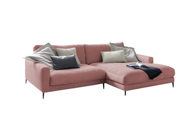 KAWOLA Ecksofa CARA, Couch L-Form links oder rechts Cord verschiedene Farben