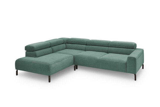 KAWOLA Ecksofa DELIA, L-Form rechts oder links, mit oder ohne Sitzvorzug Feincord 276×219 cm