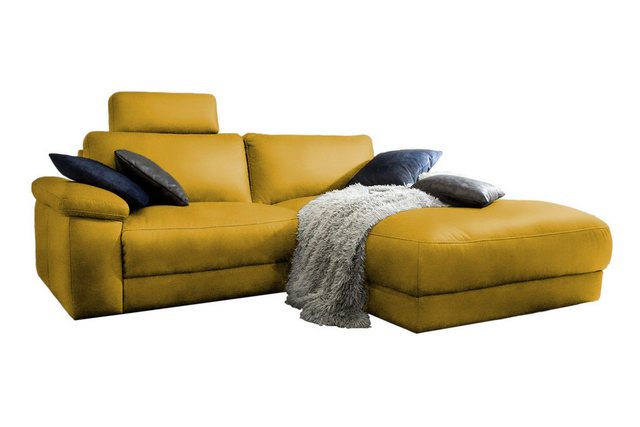 KAWOLA Ecksofa LOLA, Couch L-Form rechts oder links, Sitzvorzug motorisch, Stoff oder Leder