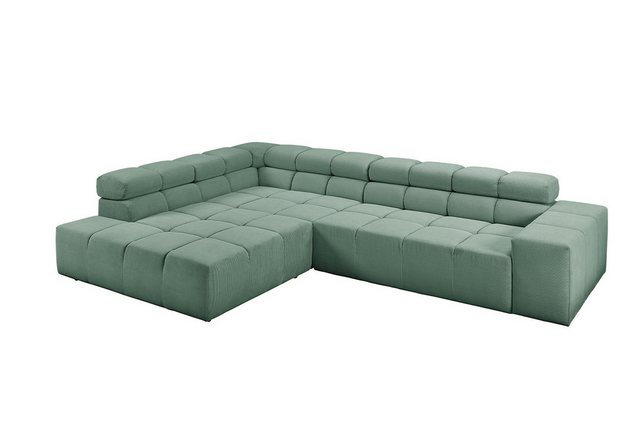 KAWOLA Ecksofa NEVADA, L-Form rechts oder links Feincord verschiedene Ausführungen 319×215 cm