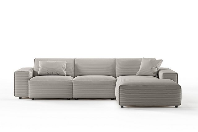 KAWOLA Ecksofa RANI, Couch L-Form rechts od. links, Cord verschiedene Farben 299×189 cm