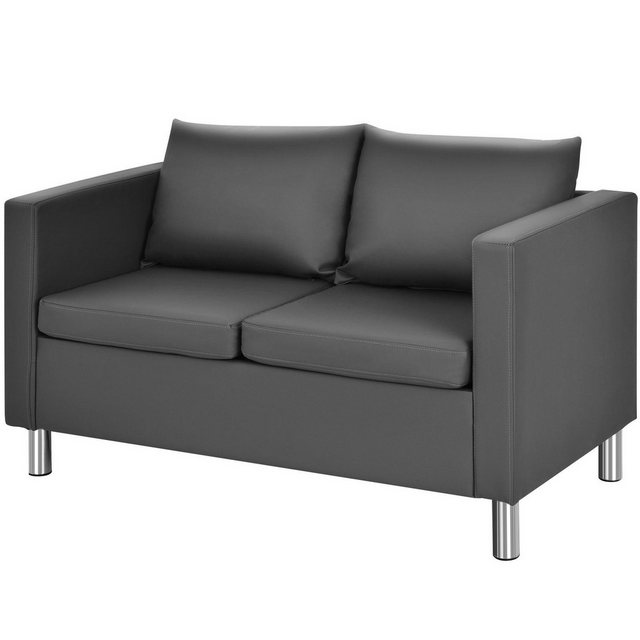 KOMFOTTEU Sofa 2 Sitzer, mit 2 Kissen,aus Kunstleder,120 kg Belastbar