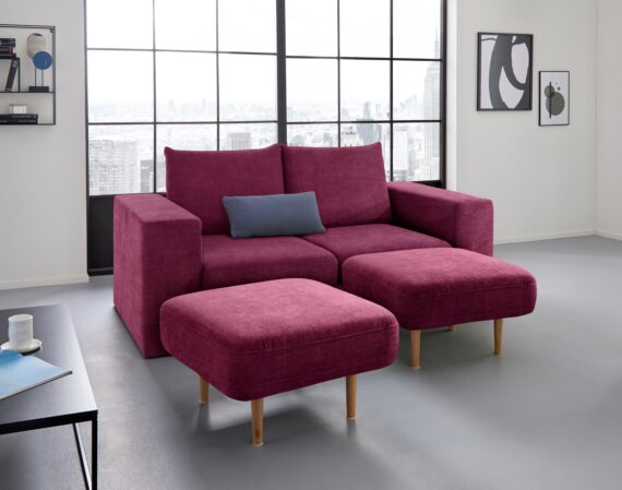 LOOKS by Wolfgang Joop 2,5-Sitzer "Looksv", Verwandlungssofa: aus Sofa wird Sofa mit 2 Hockern