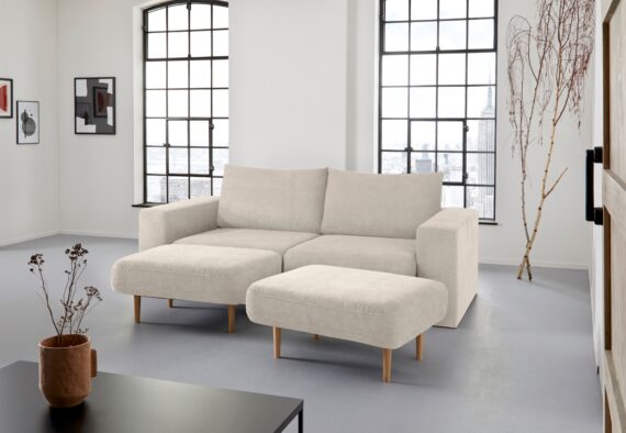 LOOKS by Wolfgang Joop 3,5-Sitzer "Looksv", Verwandlungssofa: aus Sofa wird Sofa mit 2 Hockern