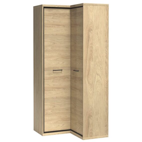 Lomadox Kleiderschrank MEGARA-161 Garderobenschrank Schrank Wardrobe modern in braun mit Eiche Hickory