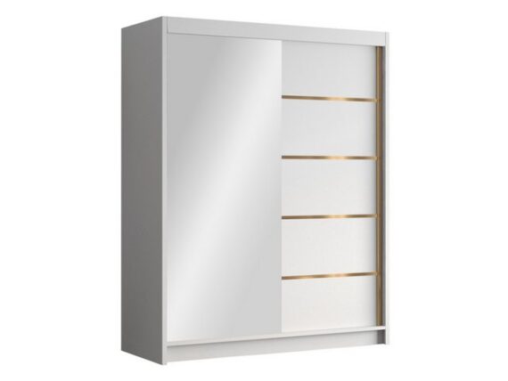 MIRJAN24 Kleiderschrank Flavio III (mit zwei Schwebetüren) 150x58x200 cm, Frontspiegel 3 mm