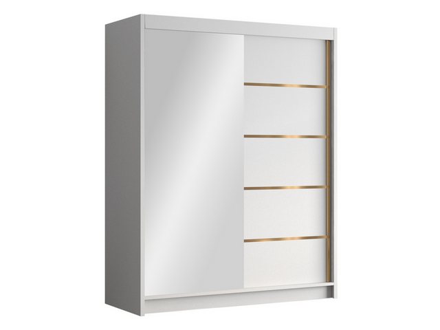 MIRJAN24 Kleiderschrank Flavio III (mit zwei Schwebetüren) 150x58x200 cm, Frontspiegel 3 mm