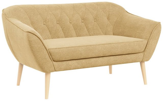 MKS MÖBEL Sofa PIRS-2 Sitzer, Set, Sofa 2-sitzer, T30-Schaum, Skandinavischer Stil, Gesteppte Polsterung, Holzbeine