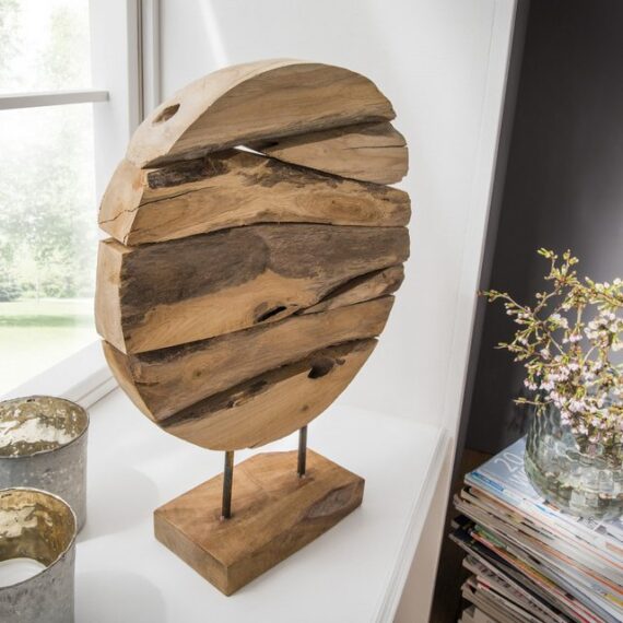 Main Möbel Vitrine Unikat Deko-Objekt 40cm "Torino" Teak natur