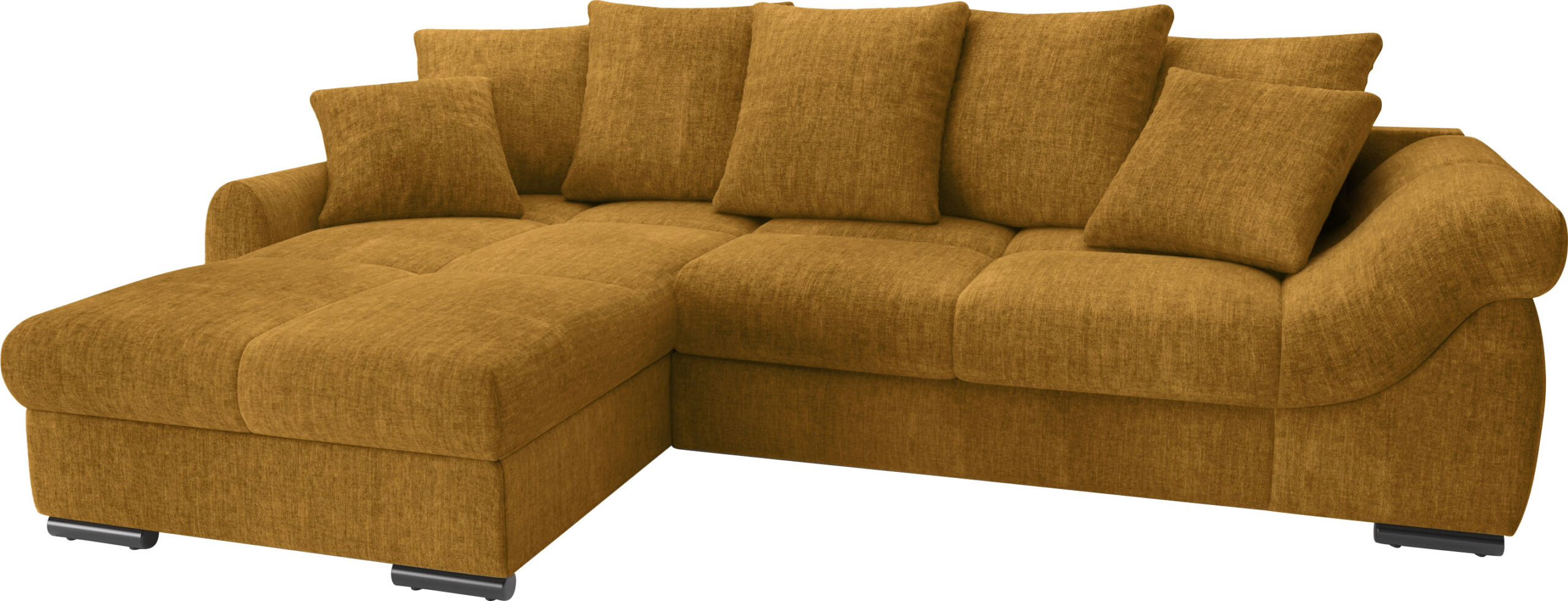 Mr. Couch Ecksofa „Livorno DuraFlex“, inkl. Hochschläfer-Bettauszug, XL-Bettkasten weiß beschichtet