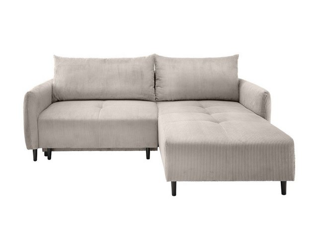 Myhomelando Ecksofa Amarina Cord, mit Schlaffunktion und Bettkasten, beidseitig montierbar