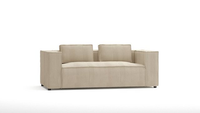 S-Style Möbel 2-Sitzer Sofa Renne aus Cord mit weichem Sitz, 2-Sizer Sofa 1 Teile, mit Wellenfederung