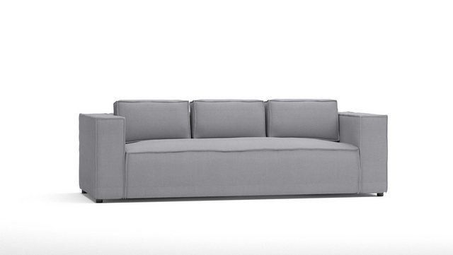 S-Style Möbel 3-Sitzer Modernes Sofa Renzo aus Luxusmicrofaser mit weichem Sitz, mit Wellenfederung