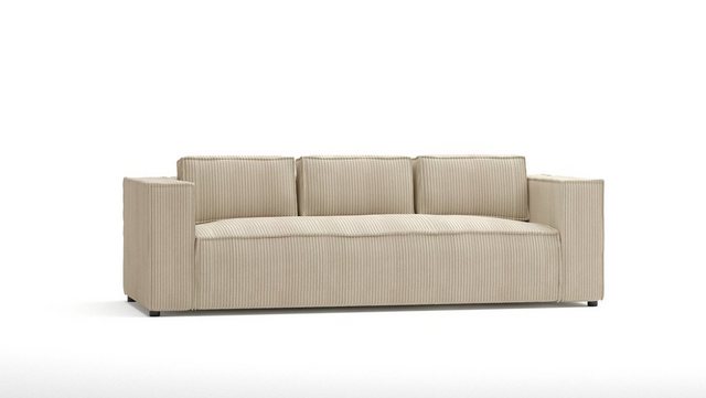 S-Style Möbel 3-Sitzer Sofa Renne aus Cord mit weichem Sitz, 1 Teile, mit Wellenfederung