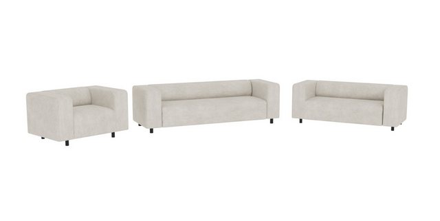 S-Style Möbel Polstergarnitur 3+2+1 Gustav aus Cord-Stoff mit bequemem Sitz, (1x 3-Sitzer-Sofa, 1x 2-Sitzer-Sofa, 1x Sessel)