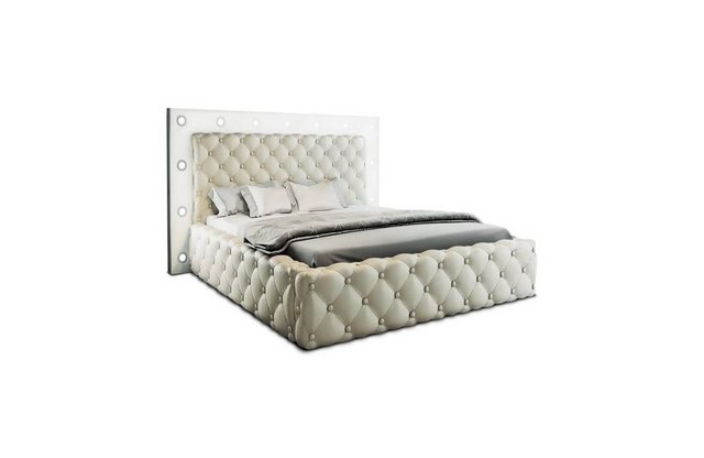 Sofa Dreams Boxspringbett Alessandria Bett Kunstleder Premium Komplettbett mit LED Beleuchtung, mit Topper