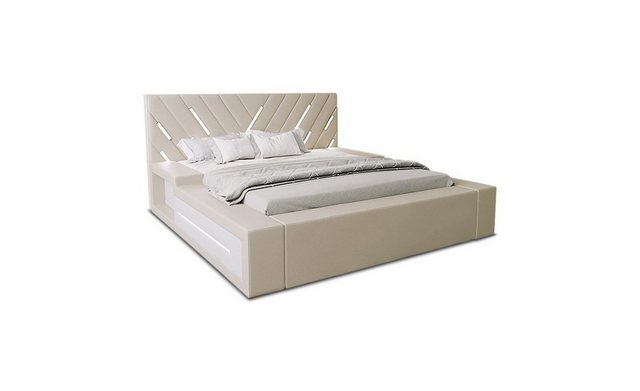 Sofa Dreams Boxspringbett Contrada Bett Kunstleder Premium Komplettbett mit LED Beleuchtung, mit Topper, mit LED Beleuchtung