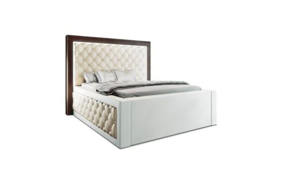 Sofa Dreams Boxspringbett Varese Bett Kunstleder Premium Komplettbett mit LED Beleuchtung, mit Topper