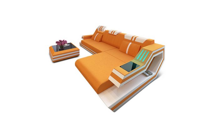 Sofa Dreams Ecksofa Ecksofa Polster Stoffsofa Ravenna L Form M Mikrofaser Stoff, Couch wahlweise mit Bettfunktion