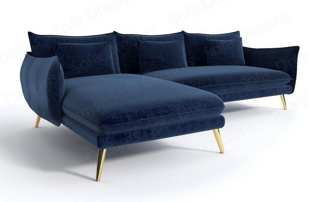 Sofa Dreams Ecksofa Samt Stoff Polster Sofa Fuerteventura L Form kurz Stoffsofa, Loungesofa