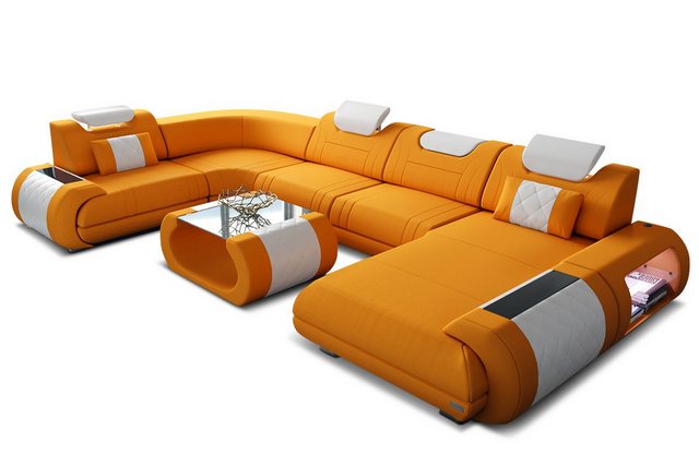 Sofa Dreams Wohnlandschaft Polster Stoff Sofa Rimini U Form M Mikrofaser Stoffsofa, Couch wahlweise mit Bettfunktion