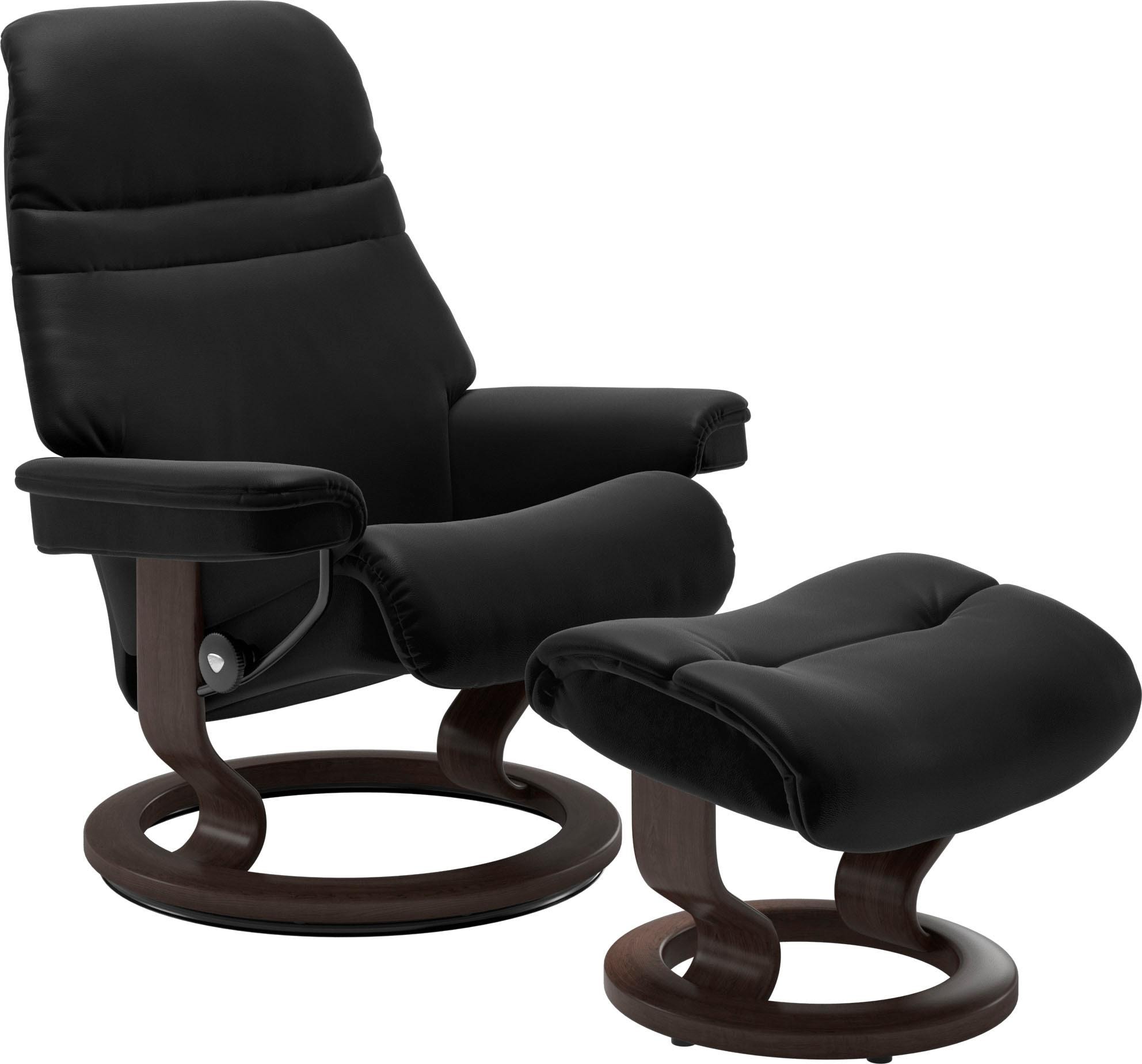 Stressless Relaxsessel „Sunrise“, (Set, Relaxsessel mit Hocker), mit Classic Base, Größe M, Gestell Wenge