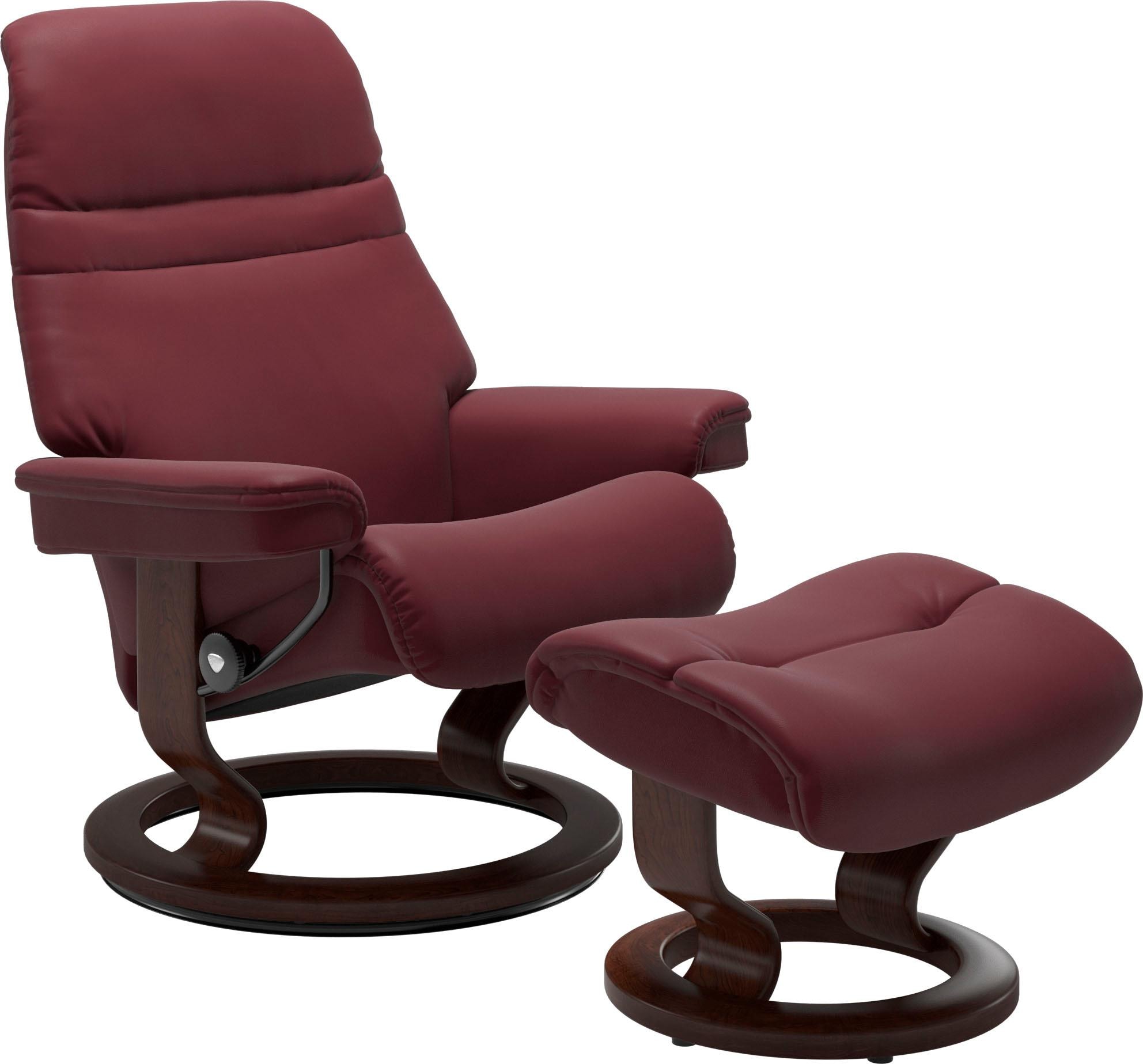 Stressless Relaxsessel „Sunrise“, (Set, Relaxsessel mit Hocker), mit Classic Base, Größe S, Gestell Braun