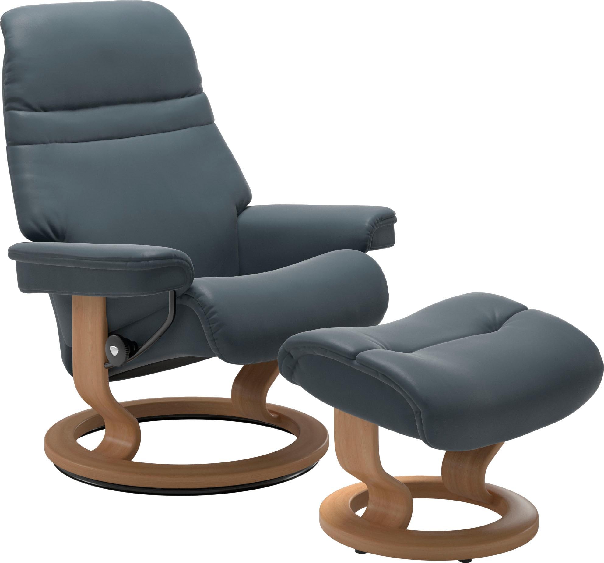 Stressless Relaxsessel „Sunrise“, (Set, Relaxsessel mit Hocker), mit Classic Base, Größe S, Gestell Eiche