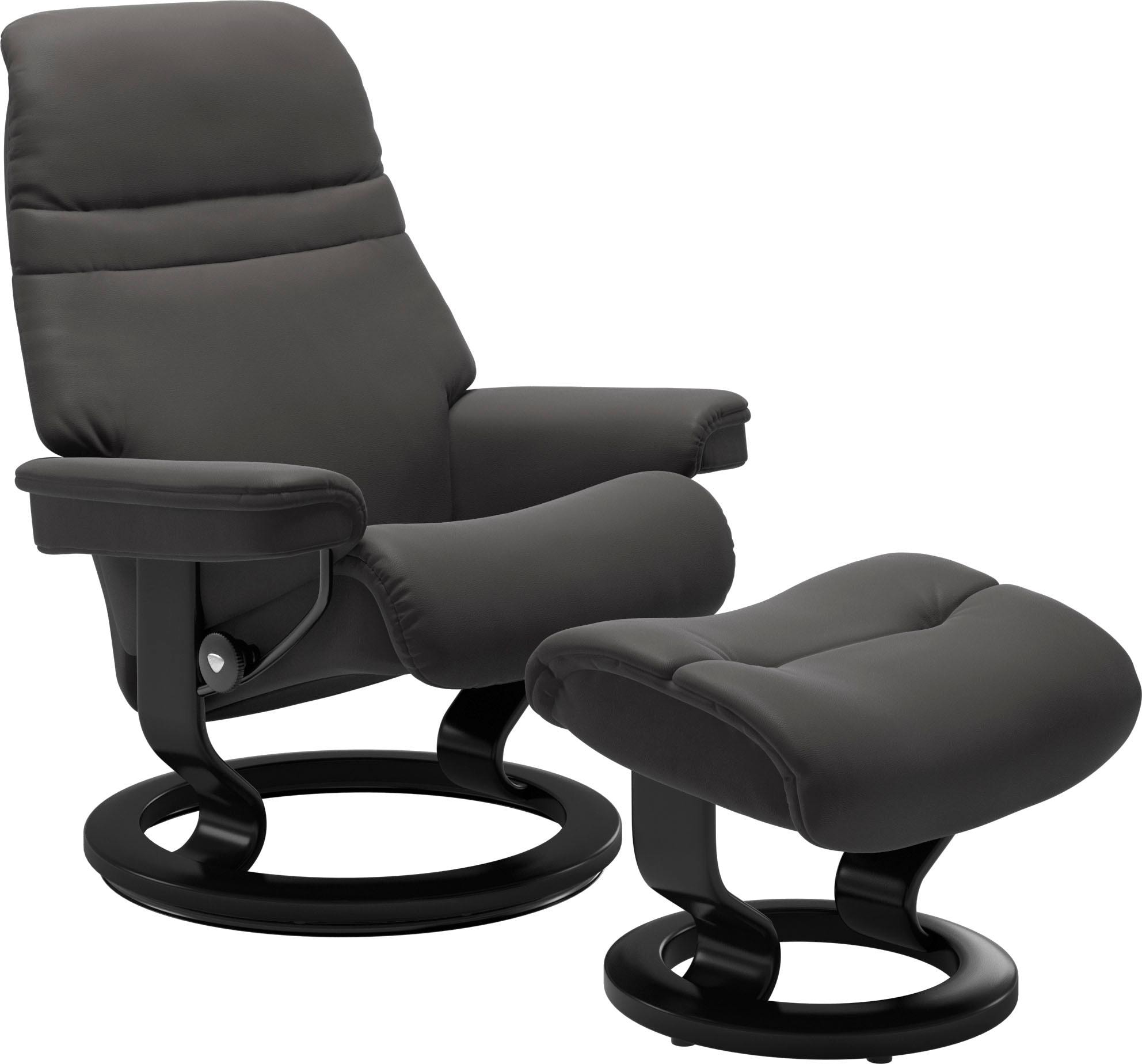 Stressless Relaxsessel „Sunrise“, (Set, Relaxsessel mit Hocker), mit Classic Base, Größe S, Gestell Schwarz