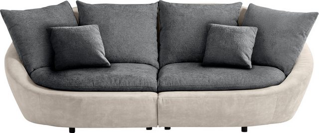 TRENDMANUFAKTUR Big-Sofa Maui, inklusive 4 Rückenkissen und 2 Zierkissen, Designersofa, Organische Form, Sofa frei im Raum stellbar, moderne Optik