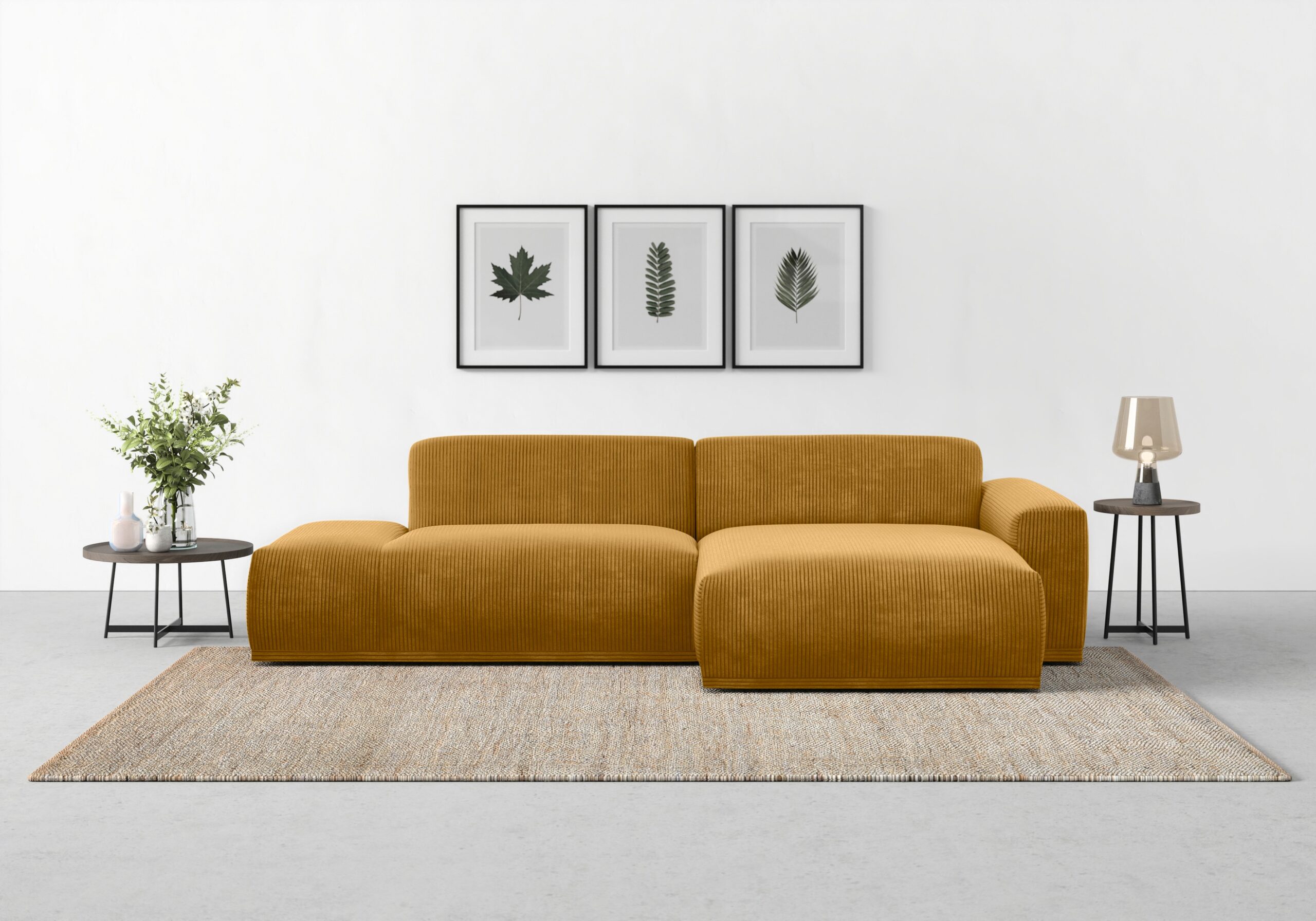 TRENDMANUFAKTUR Ecksofa "Braga, mit hochwertigem Kaltschaum, L-Form, in Cord erhältlich", (2 St.), modernes Sofa, Couch mit hohem Sitzkomfort, 275/72/160 cm (B/H/T)