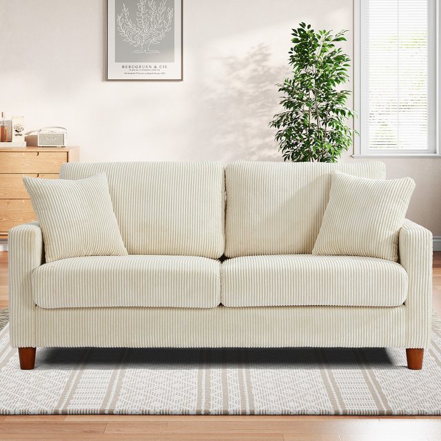 ToteBox 2-Sitzer 178CM Bequeme Cord Loveseat Sofa mit Federkissen für Wohnzimmer, Büro