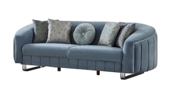 Villa Möbel Sofa Angela, 1 Stk. 2-Sitzer, Hand Made Quality, pflegeleichter Mikrofasersamtstoff