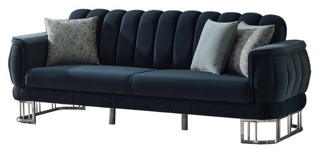 Villa Möbel Sofa Apollon, 1 Stk. 3-Sitzer, Hand Made Quality, pflegeleichter Mikrofasersamtstoff