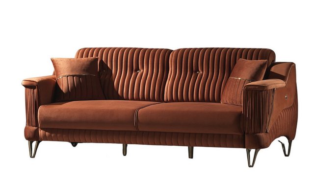 Villa Möbel Sofa Asia, 1 Stk. 2-Sitzer, Hand Made Quality, pflegeleichter Mikrofasersamtstoff