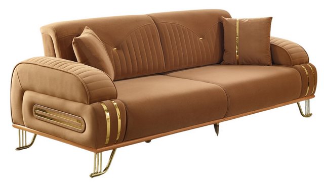 Villa Möbel Sofa Azor, 1 Stk. 3-Sitzer, Hand Made Quality, pflegeleichter Mikrofasersamtstoff