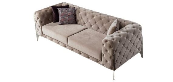 Villa Möbel Sofa Bari, 1 Stk. 2-Sitzer, Handmade Quality,strapazierfähiger,pflegeleichter Mikrofaserstoff